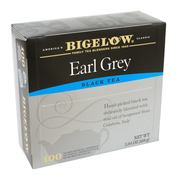 Earl Grey Black Tea Bags, 5.94 oz Box, 100 Bags/Box, Delivered in 1-4 Business Days