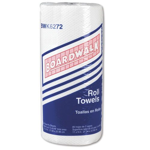 Paper Towel Rolls, Perforated, 2-Ply, White, 85 Sheets/Roll, 30 Rolls/Carton