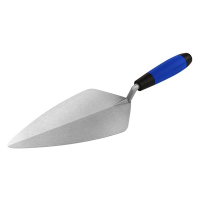 Narrow London Pro Carbon Steel Brick Trowel - 12" With Comfort Grip Handle