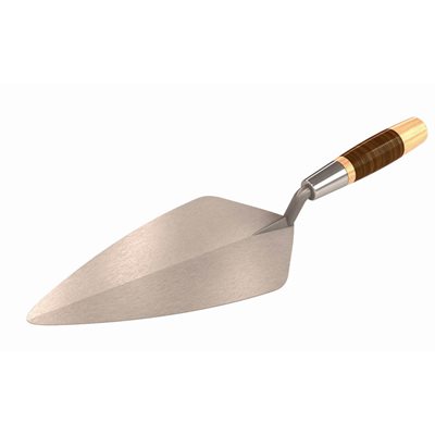 Narrow London Pro Stainless Steel Brick Trowel - 10 1/2" With Leather Handle