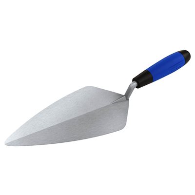 Narrow London Pro Stainless Steel Brick Trowel - 11" With Comfort Grip Handle