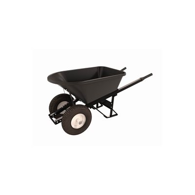 Poly Tray Barrow - 5 3/4 Cu Ft - Double Knobby Tire Steel Handle