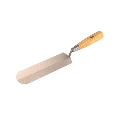 ROUND END COKE TROWEL - 8" x 2" WITH WOOD HANDLE