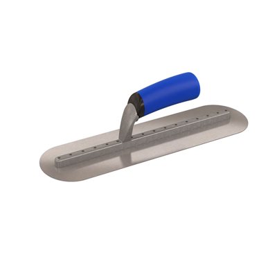 ROUND END FINISHING TROWEL - 14" x 4" - LONG SHANK WITH COMFORT GRIP HANDLE