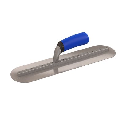 ROUND END FINISHING TROWEL - 16" x 4" - LONG SHANK WITH COMFORT GRIP HANDLE