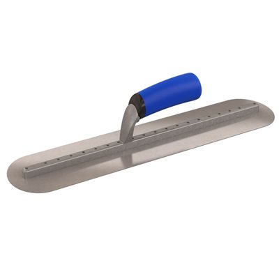 ROUND END FINISHING TROWEL - 18" x 4" - LONG SHANK WITH COMFORT GRIP HANDLE