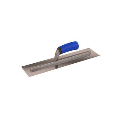 SQUARE END FINISHING TROWEL - 16" x 4" - LONG SHANK WITH COMFORT GRIP HANDLE