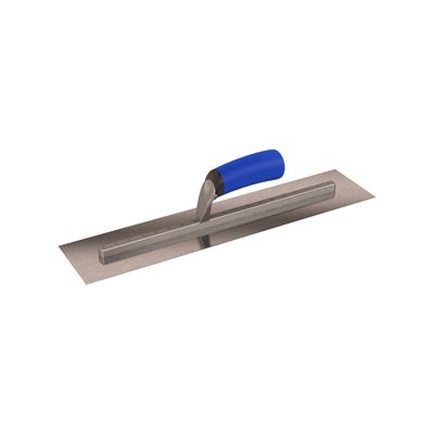 SQUARE END FINISHING TROWEL - 18" x 4" - LONG SHANK WITH COMFORT GRIP HANDLE