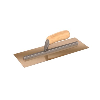 STAINLESS STEEL TROWEL - 14" x 5" WITH WOOD HANDLE