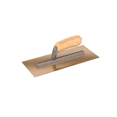 STAINLESS STEEL TROWEL - 12" x 5" WITH WOOD HANDLE