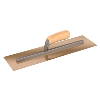 STAINLESS STEEL TROWEL - 18" x 5" WITH WOOD HANDLE