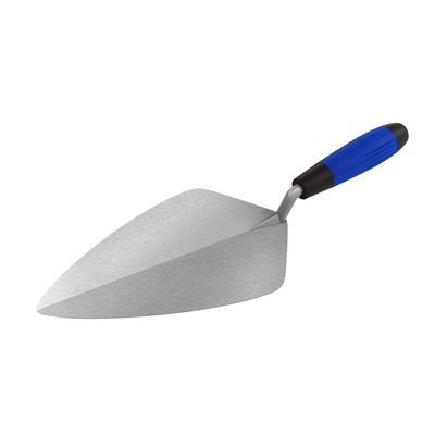 Wide London Pro Carbon Steel Brick Trowel - 12" With Comfort Grip Handle