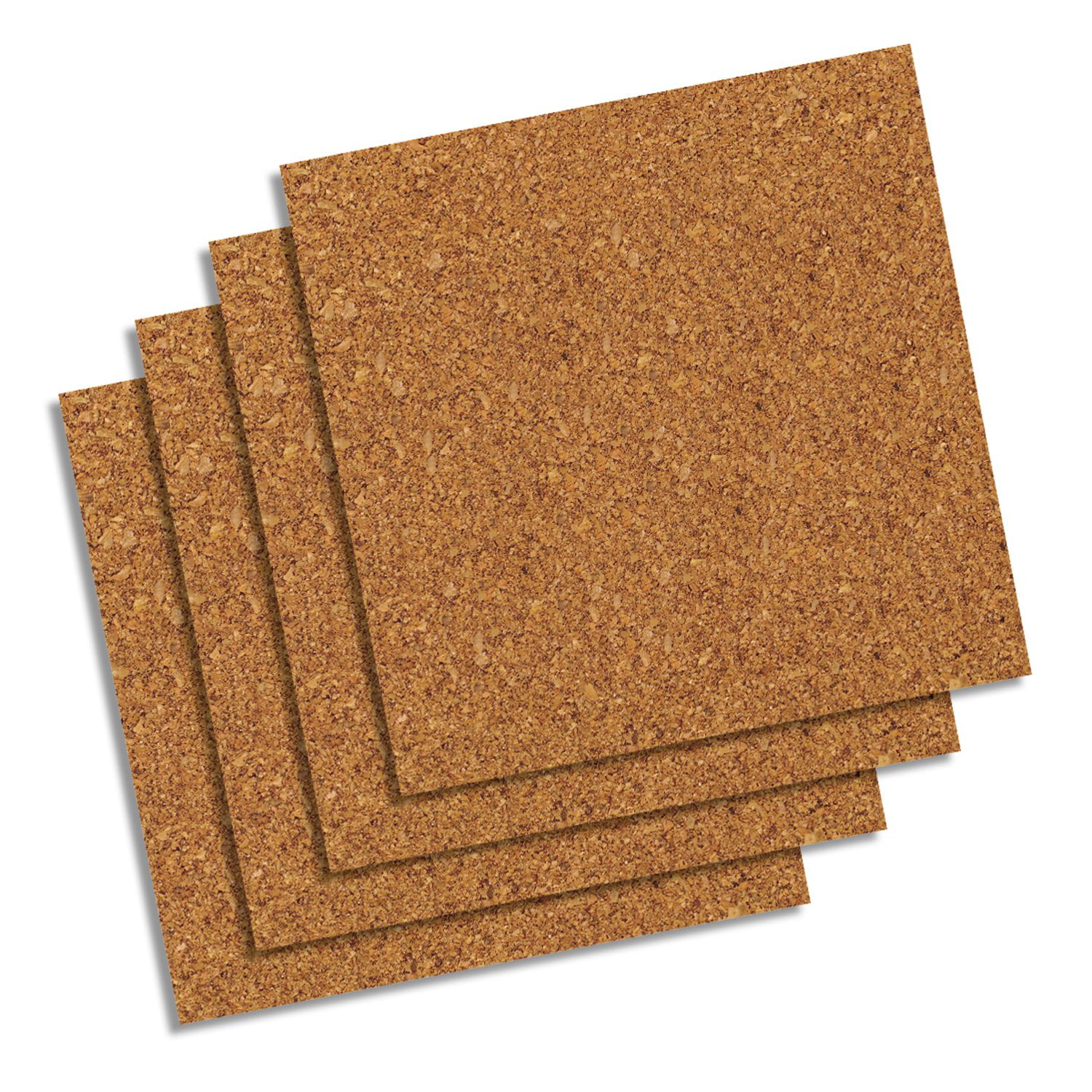 4 Pack 12X12X3/16 Natural Cork Tiles