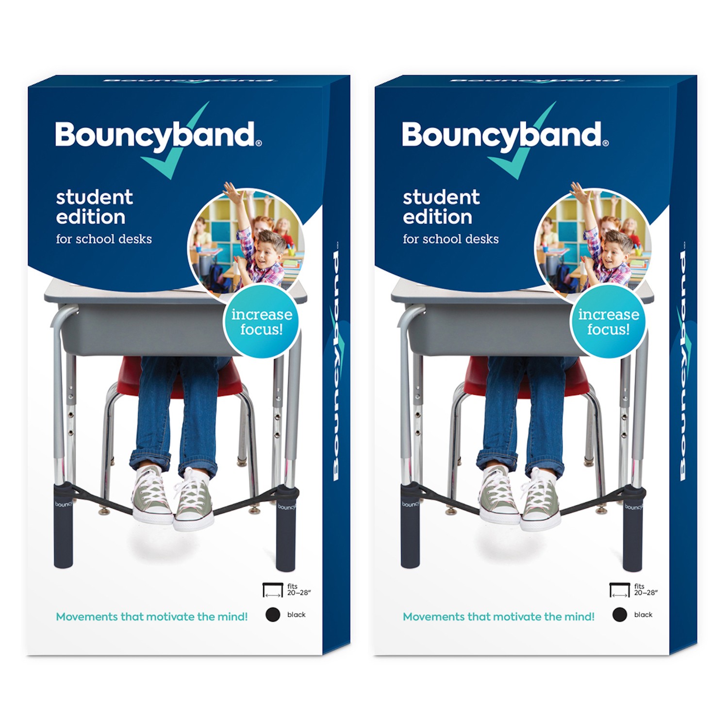 Bouncyband for Desk, Black, 2 Sets