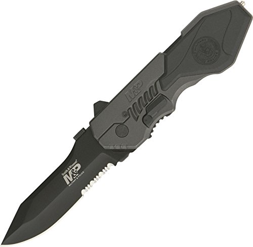 S&W SWMP4LS 8.6in S.S. Assisted Folding Knife with 3.6in Serrated Clip