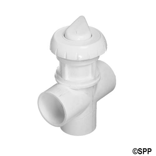 Diverter Valve, HydroAir, 3-Port, 1" HydroFlow, Vertical, Notched, White