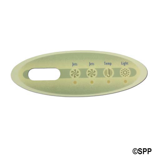 Overlay, Spaside, Balboa VL200, Mini Oval, 4-Button, Jets-Jets-Temp-Light, For 52312