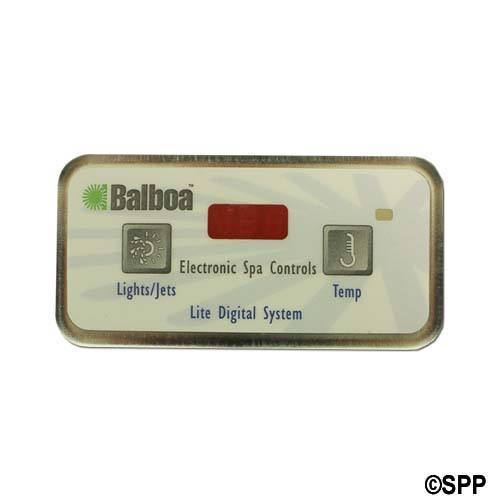 Spaside Control, Balboa Lite Leader, 2-Button, LED, Light/Jet-Temp, 6 Pin Phone Cable