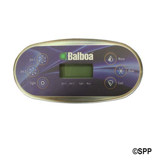 Spaside Control, Balboa VL600S, Oval, 6-Button, LCD, Jet1-Warm, Jet2-Mode, Light-Cool