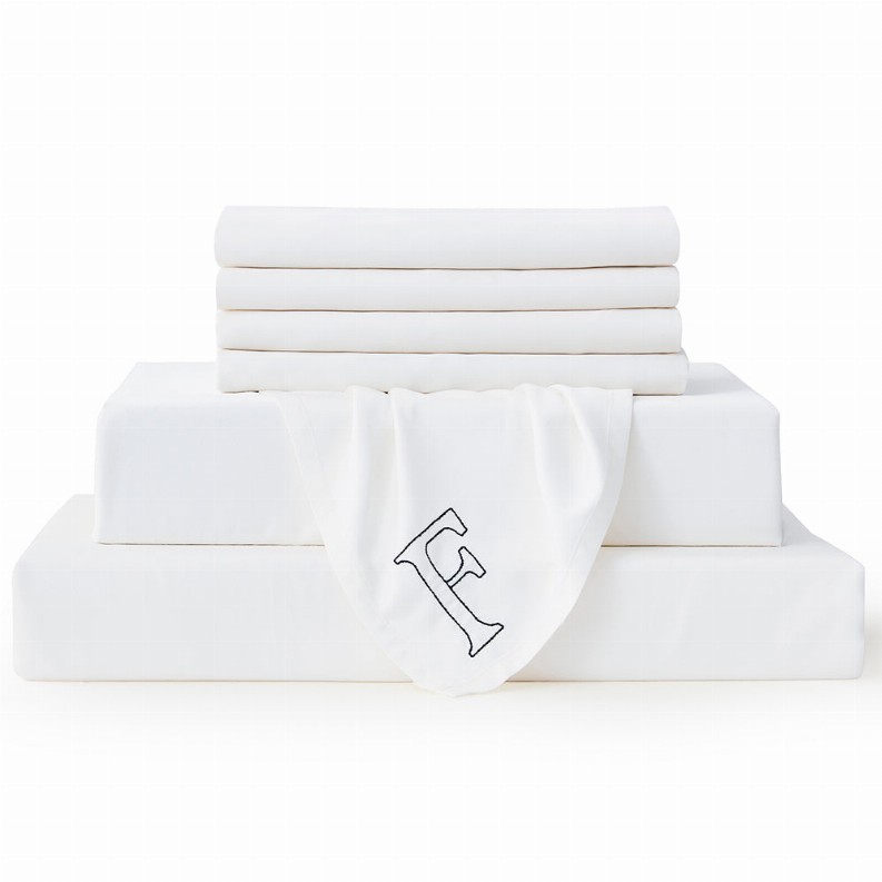 White Bambusa 7-Piece Sheet Set