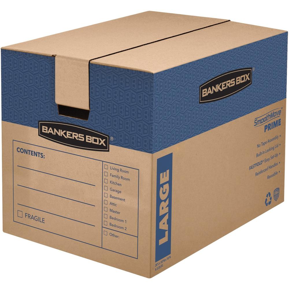 SmoothMove Prime Moving Boxes, Large - Internal Dimensions: 18" Width x 24" Depth x 18" Height - External Dimensions: 18