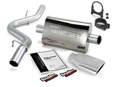 MONSTER EXHAUST SYSTEM S/S-CHROME TIP - 1997-99 JEEP 2.5/4.0L WRANGLER SLIP FIT