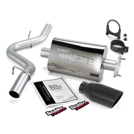 MONSTER EXHAUST SYSTEM, S/S-BLACK TIP - 2004-06 JEEP 4.0L WRNGLR UNLTD