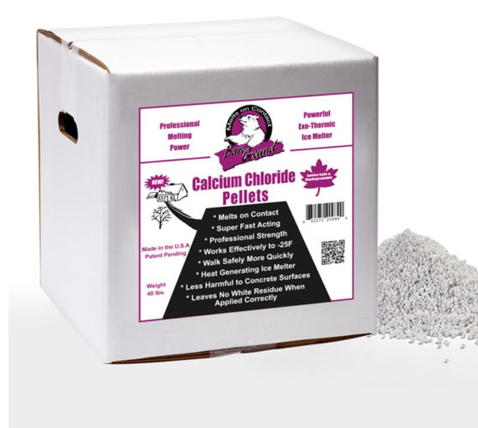 40lb Box of Bare Ground Coated Granular Ice Melt w/ Calcium Chloride Pellets