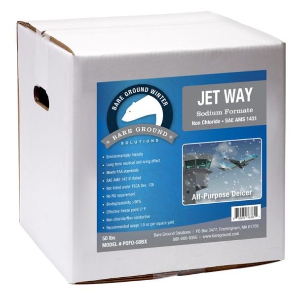 50lb Box of Bare Ground Jet Way Sodium Formate Granular Deicer