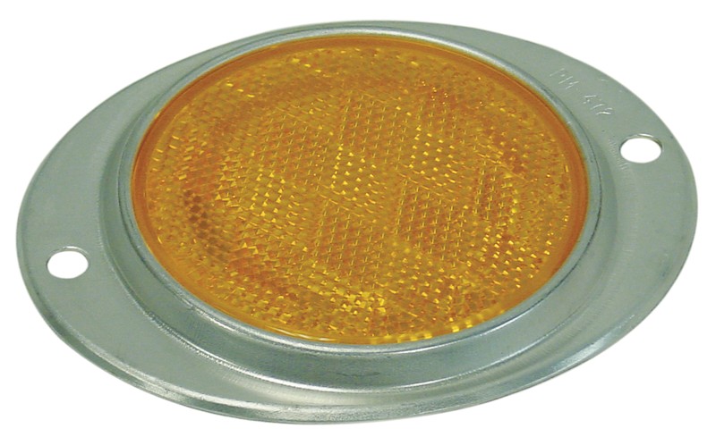 3" AMBER STRATOLITE SAE-A NO.38 ALUMINUM OVAL REFLECTOR WITH TWO MOUNTING HOLES