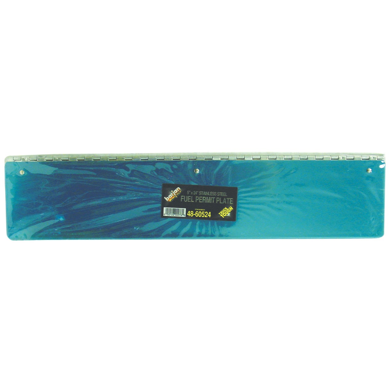 BARJAN TRUCK TUFF 24" X 5" STAINLESS STEEL FUEL PERMIT PLATE