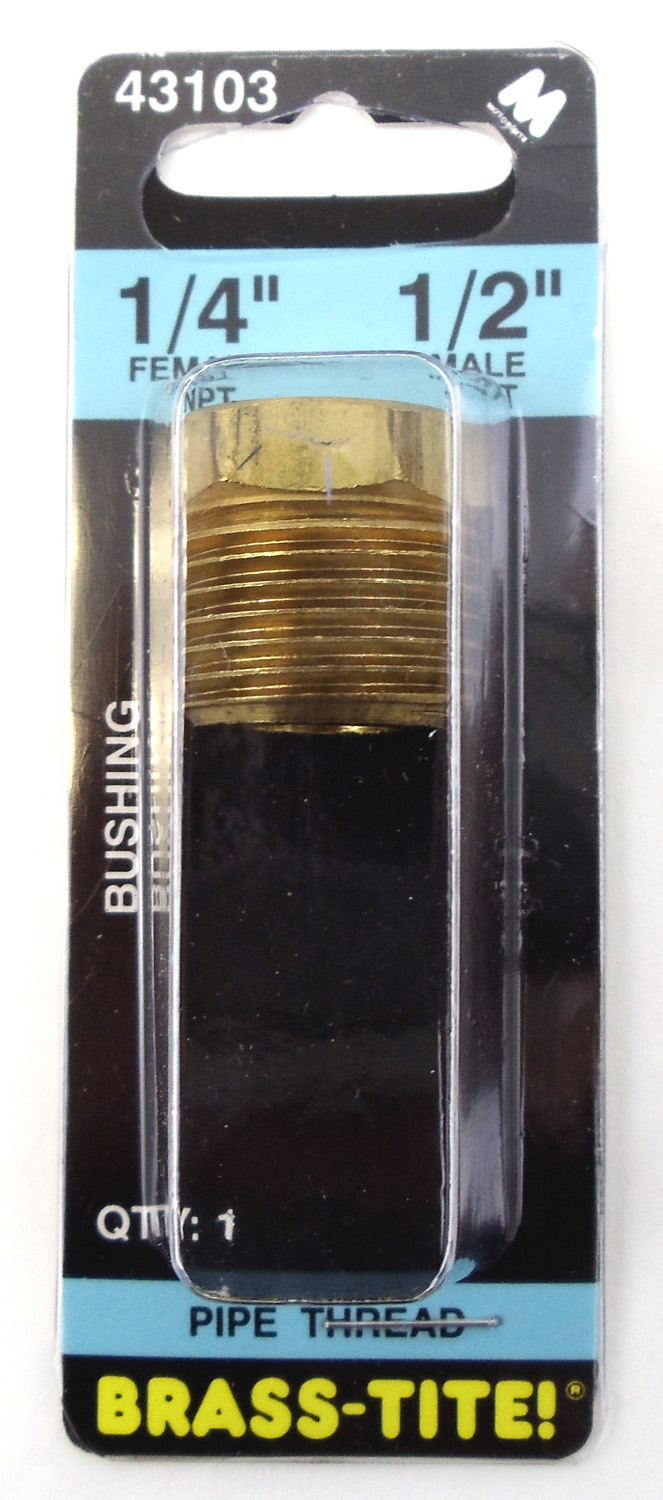 1/4" Female To 1/2" Male Bushing (Brass)