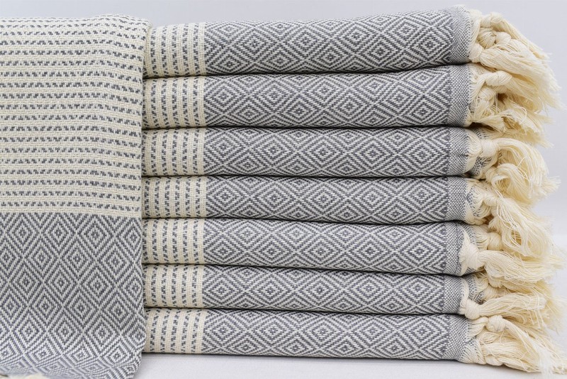 Turkish Towel - Diamond GreyDotty