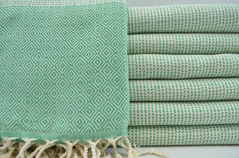 Turkish Towel - Diamond GreenDotty