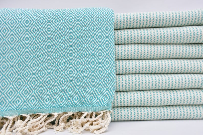 Turkish Towel - Diamond TurquoiseDotty