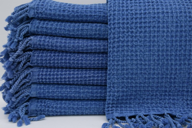 Turkish Towel - NavyWaffle