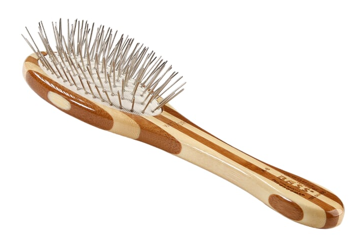 Bass Brushes- Style & Detangle Pet Brush - Striped BambooOval