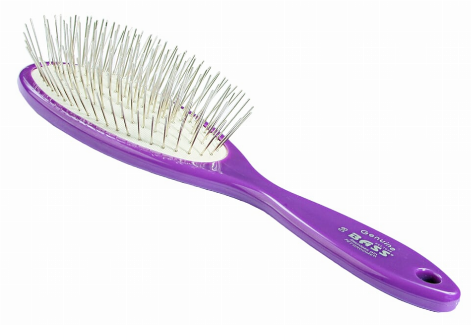 Bass Brushes- Style & Detangle Pet Brush - Royal PurpleOval