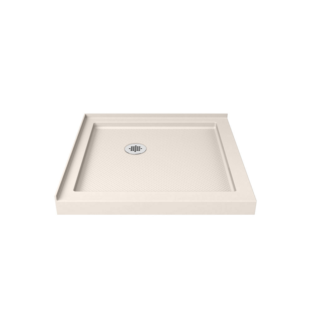 DreamLine SlimLine 36 in. D x 36 in. W x 2 3/4 in. H Corner Drain Double Threshold Shower Base in White