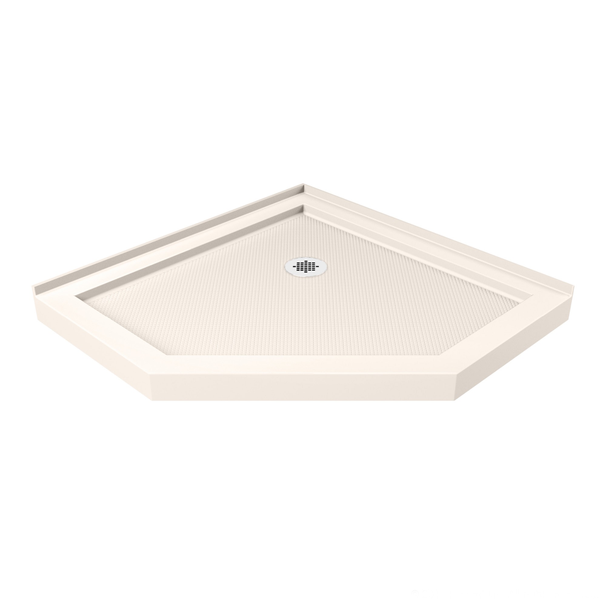 DreamLine SlimLine 40 in. D x 40 in. W x 2 3/4 in. H Corner Drain Neo-Angle Shower Base in White