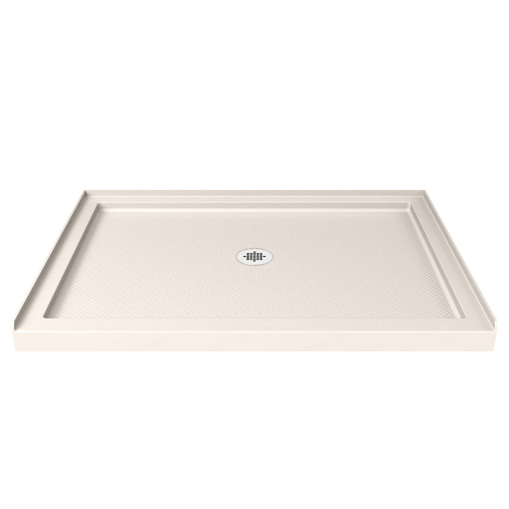 DreamLine SlimLine 36 in. D x 48 in. W x 2 3/4 in. H Center Drain Single Threshold Shower Base in White