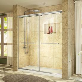 Charisma Frameless Bypass Sliding Shower Door & SlimLine 34" by 60" Shower Base
