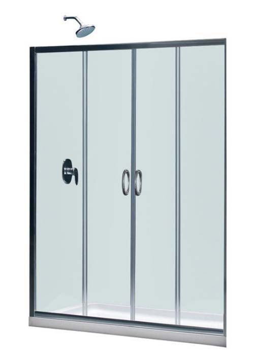 Visions Frameless Sliding Shower Door & SlimLine 34" by 60" Shower Base