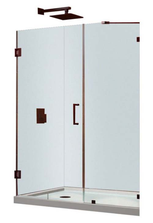 UnidoorLux 47 in. W x 72 in. H Hinged Shower Door, Oil Rubbed Bronze Finish