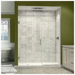 Unidoor Plus 32 to 32-1/2 in. W x 72 in. H Hinged Shower Door, Chrome Finish