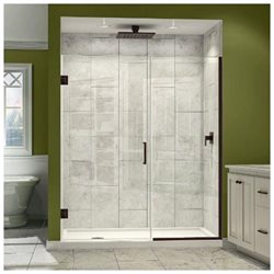 Unidoor Plus 36 to 36-1/2 in. W x 72 in. H Hinged Shower Door, Oil Rubbed Bronze