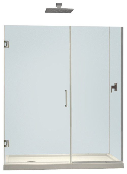 Unidoor Plus 43 to 43-1/2 in. W x 72 in. H Hinged Shower Door, Chrome Finish