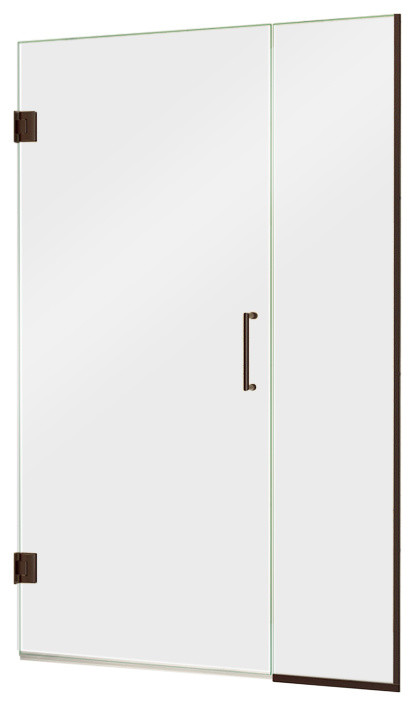 Unidoor Plus 44 to 44-1/2 in. W x 72 in. H Hinged Shower Door, Oil Rubbed Bronze