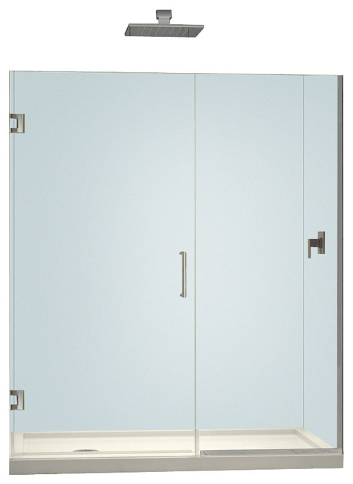 Unidoor Plus 47-1/2 to 48 in. W x 72 in. H Hinged Shower Door, Chrome Finish