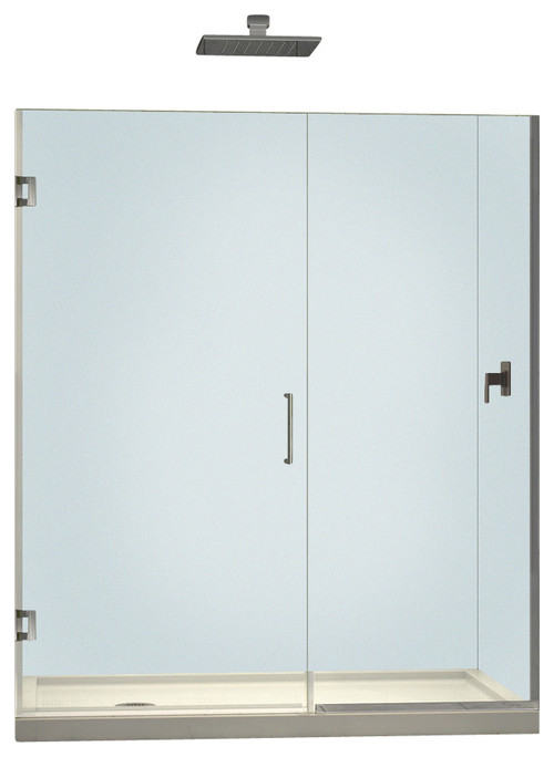 Unidoor Plus 50-1/2 to 51 in. W x 72 in. H Hinged Shower Door, Chrome Finish